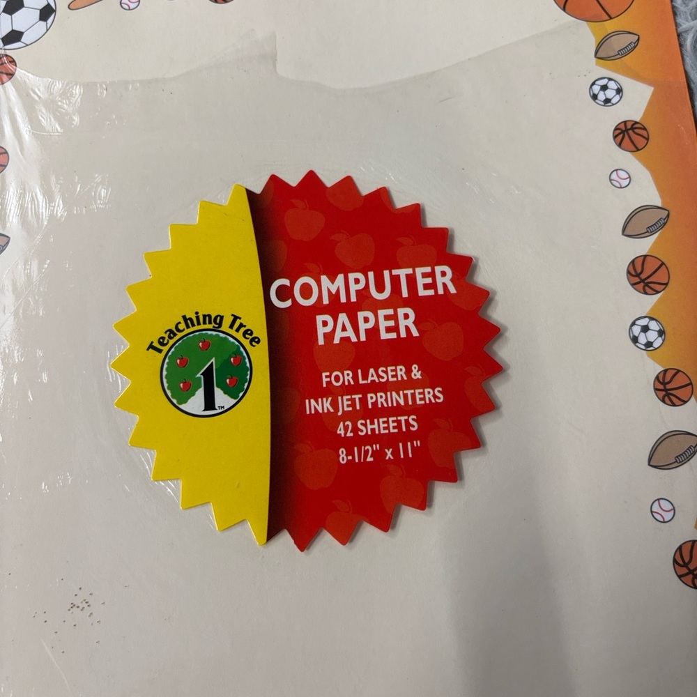 NWT NIP Teaching Tree 3 Packs Colorful Computer Paper Set Laser & Ink Jet 8.5x11 - Picture 4 of 16